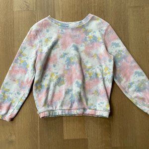 Cat and Jack Tie Dye Pink Crewneck Fleece, Kids XL (16)